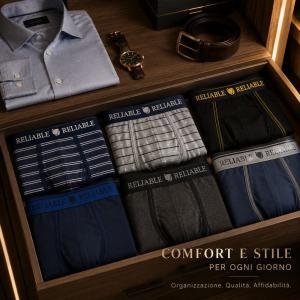 Set boxer uomo multipack 6 pz comfort quotidiano
