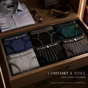 Set slip uomo multipack 6 pz comfort quotidiano