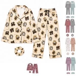 Pigiama donna lungo 3 pezzi con accessorio coordinato maglia e pantalone