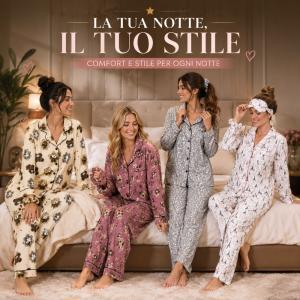 Pigiama donna lungo 3 pezzi con accessorio coordinato maglia e pantalone