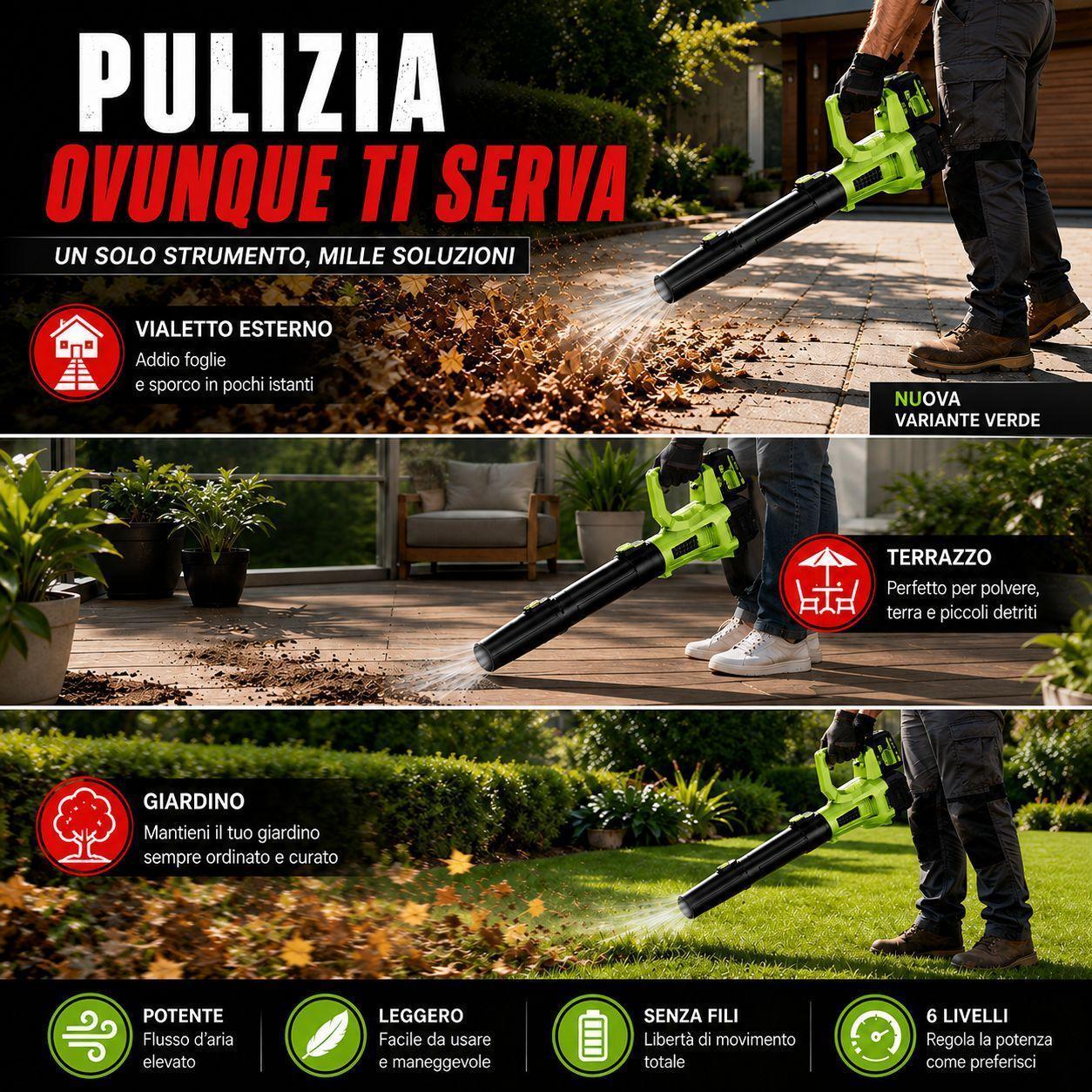  sistema portatile per pulizia di giardino e spazi esterni 6 livelli - foto 4