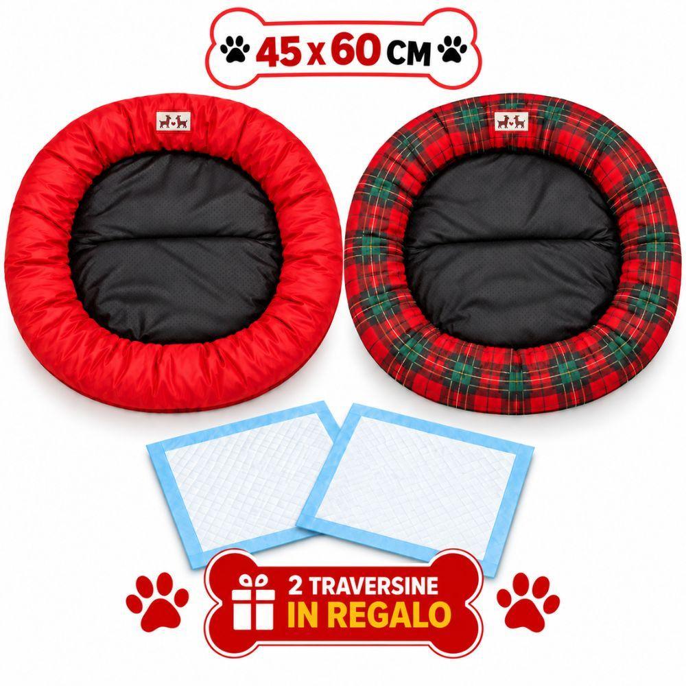 cuccia per animali 45x60 cm con 2 traversine in regalo - foto 1 Cuccia per animali rosso 45x60 cm con 2 traversine in regalo