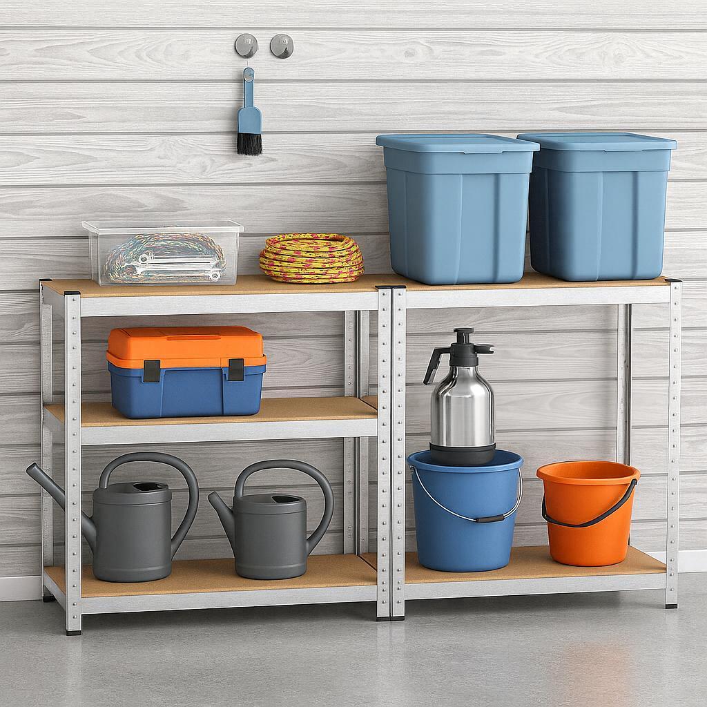  coppia di scaffali a 5 ripiani 90x40x180cm portata 875kg - foto 3