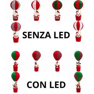 Mongolfiera natalizia decorativa con personaggio e luci led