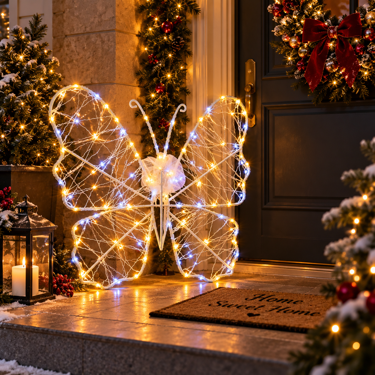  farfalla luminosa led 3d decorativa con micro luci bianco caldo e freddo  decorazione interno ed esterno - foto 5